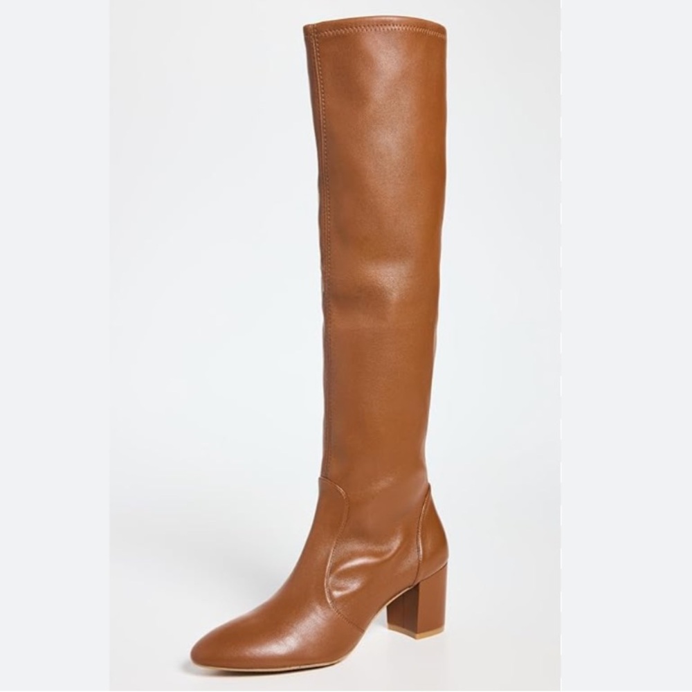 Stuart Weitzman Cognac Knee high Block Heel Boots